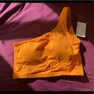 Orange one shoulder going out crop top!